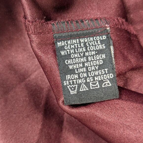 Y2K A-Line Faux Suede Midi Skirt Burgundy Brown Size 12 by Norton McNaughton - Picture 5 of 13